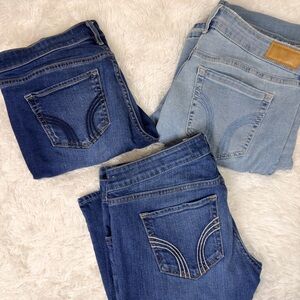 Hollister Women's Skinny Jeans in Dark and Light Blue BUNDLE